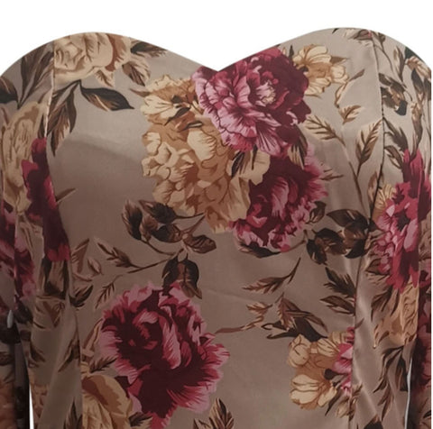 Printed Lantern Sleeve Chiffon Clothing Breast Wrap Sexy Crop Top CODE: KAR1065
