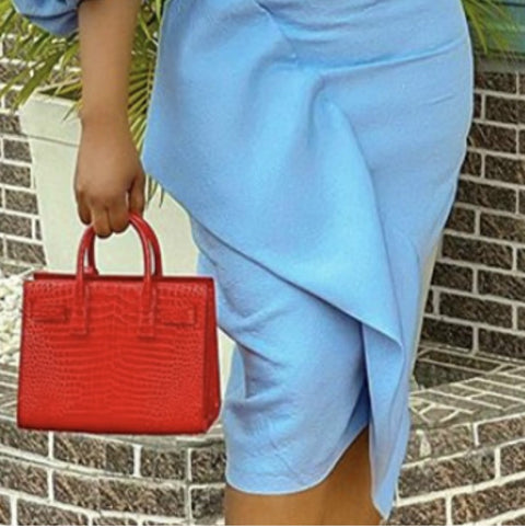 Off Shoulder Ruffle Slim Lanterm Sleeves Party Celebrate Fashion Dress CODE: KAR1080