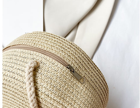 New Round  Small Beach Travel Shoulder Casual style Retro Cross Body Bag CODE: KAR1092