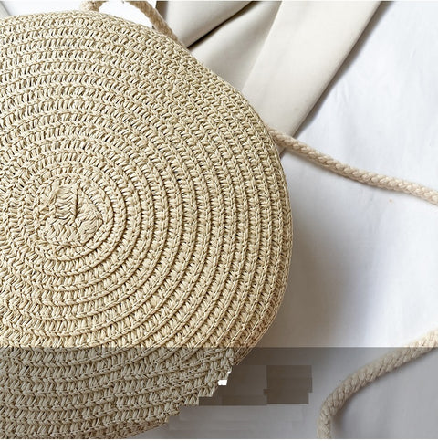 New Round  Small Beach Travel Shoulder Casual style Retro Cross Body Bag CODE: KAR1092