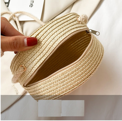 New Round  Small Beach Travel Shoulder Casual style Retro Cross Body Bag CODE: KAR1092