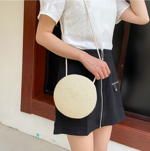 New Round  Small Beach Travel Shoulder Casual style Retro Cross Body Bag CODE: KAR1092