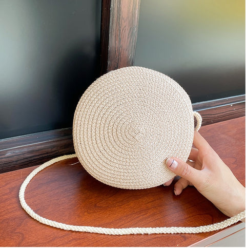 New Round  Small Beach Travel Shoulder Casual style Retro Cross Body Bag CODE: KAR1092