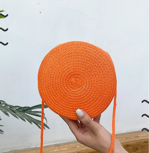 New Round  Small Beach Travel Shoulder Casual style Retro Cross Body Bag CODE: KAR1092