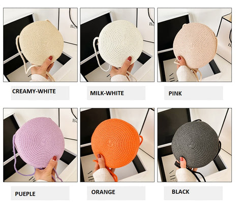 New Round  Small Beach Travel Shoulder Casual style Retro Cross Body Bag CODE: KAR1092
