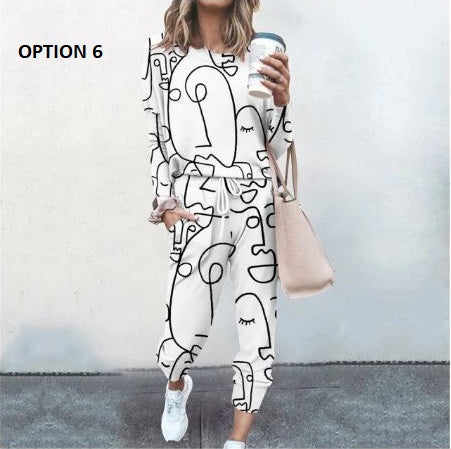 2 Piece Pajama Set Pullovers Long Sleeve Tops And Elastic Waist Pants CODE: KAR1096