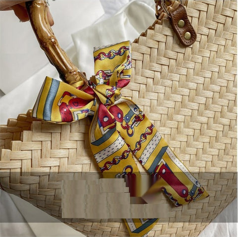 New Style Bamboo Fashion  Large-capacity Travel Holiday Retro Style Straw Bag CODE: KAR1097