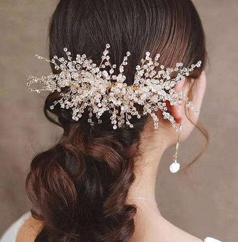 Crystal Beads Hair Combs Made All By Hand Brides Hair Jewelry CODE: KAR1100