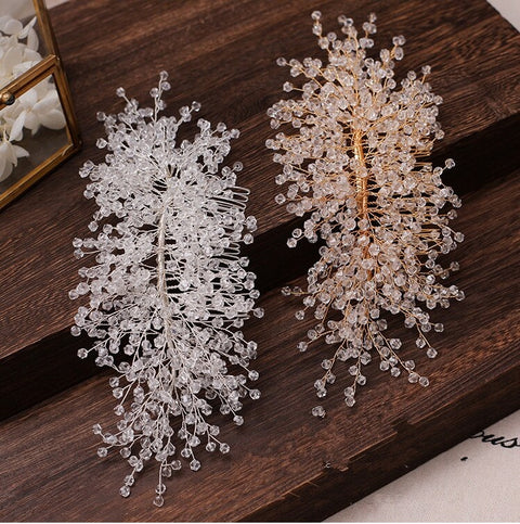 Crystal Beads Hair Combs Made All By Hand Brides Hair Jewelry CODE: KAR1100