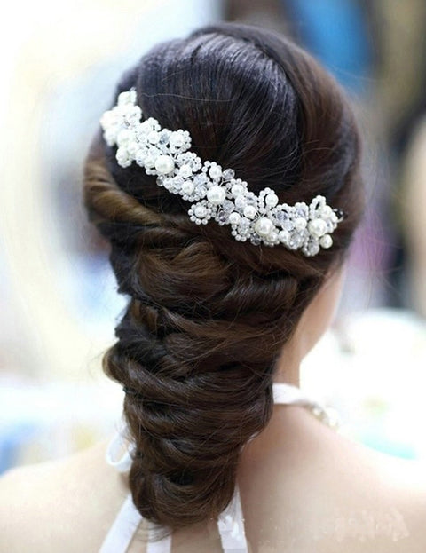 New White pearl crystal bride hair jewelry CODE: KAR1102