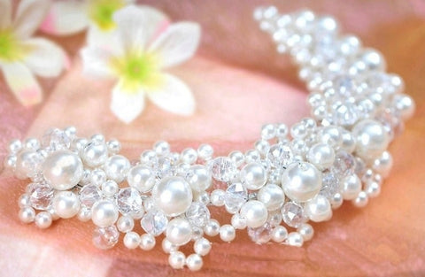New White pearl crystal bride hair jewelry CODE: KAR1102