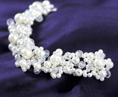 New White pearl crystal bride hair jewelry CODE: KAR1102