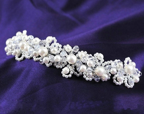 New White pearl crystal bride hair jewelry CODE: KAR1102