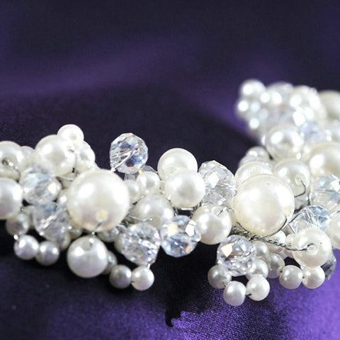 New White pearl crystal bride hair jewelry CODE: KAR1102