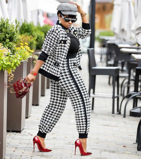 New 2 Piece Sets Elastic Bazin Baggy Pants Rock Style Famous Suit CODE: KAR1104