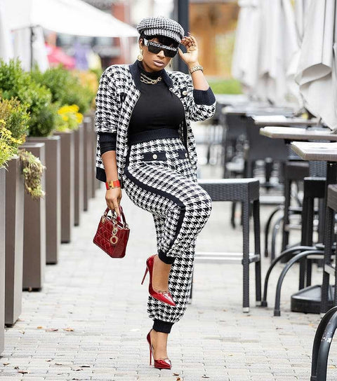 New 2 Piece Sets Elastic Bazin Baggy Pants Rock Style Famous Suit CODE: KAR1104