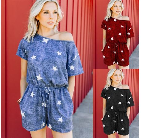 New Sexy Tie-dye Pajamas Printed Cotton Jumpsuit CODE: KAR1110
