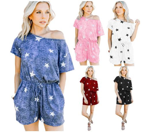 New Sexy Tie-dye Pajamas Printed Cotton Jumpsuit CODE: KAR1110