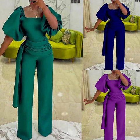 Summer High Waist Plus Size Jumpsuit  CODE: KAR1115