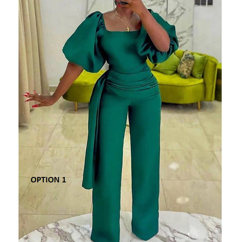 Summer High Waist Plus Size Jumpsuit  CODE: KAR1115