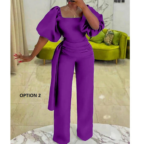 Summer High Waist Plus Size Jumpsuit  CODE: KAR1115
