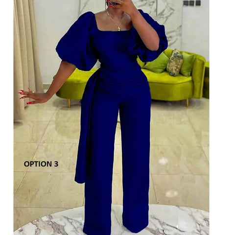 Summer High Waist Plus Size Jumpsuit  CODE: KAR1115