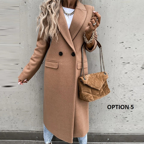 New Autumn Winter  Casual Long  Elegant Lapel Blazer Single Breasted Pocket Coat CODE: KAR1123