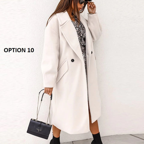 New Autumn Winter  Casual Long  Elegant Lapel Blazer Single Breasted Pocket Coat CODE: KAR1123