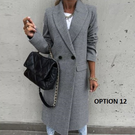 New Autumn Winter  Casual Long  Elegant Lapel Blazer Single Breasted Pocket Coat CODE: KAR1123