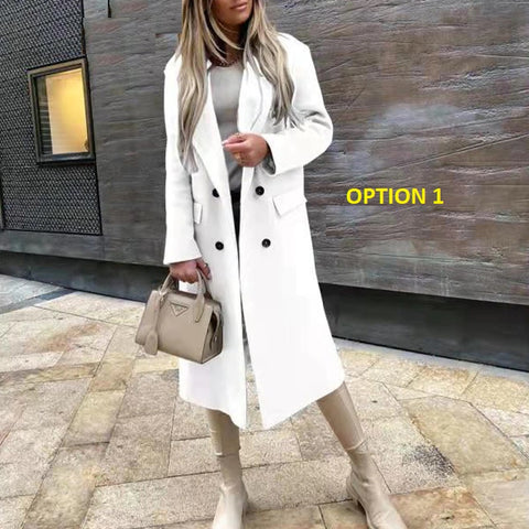 New Autumn Winter  Casual Long  Elegant Lapel Blazer Single Breasted Pocket Coat CODE: KAR1123