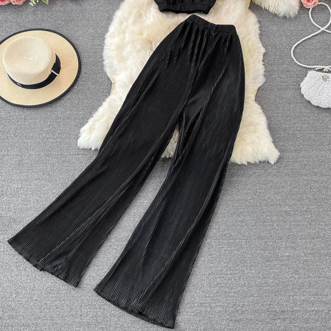 New Casual, Round Neck, Short Sleeve + Loose Pants Two Piece Set CODE: KAR1228