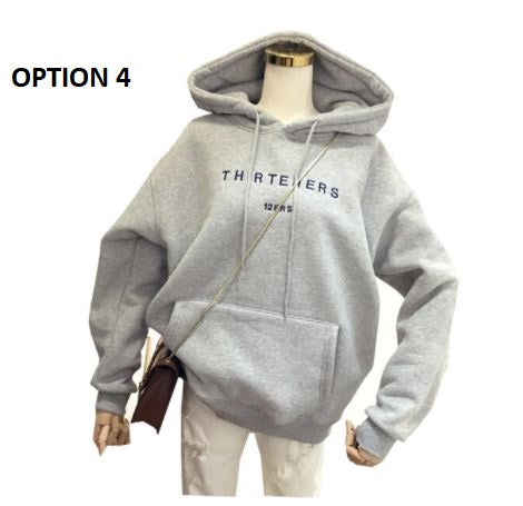 Letter Print Fall Winter High Quality Loose Casual Hoodies CODE: KAR1155