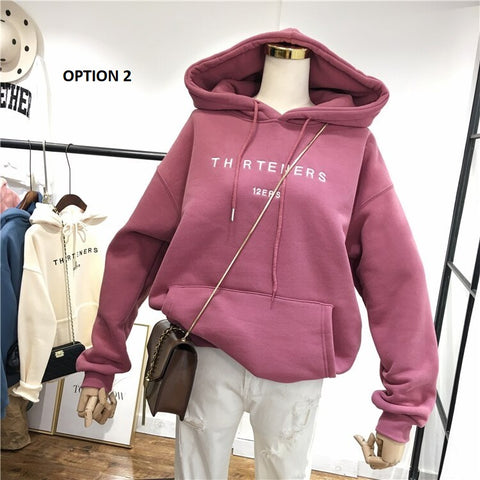 Letter Print Fall Winter High Quality Loose Casual Hoodies CODE: KAR1155