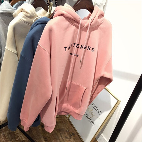 Letter Print Fall Winter High Quality Loose Casual Hoodies CODE: KAR1155