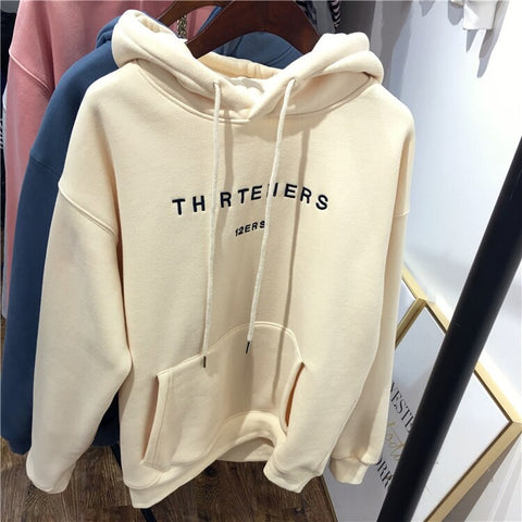 Letter Print Fall Winter High Quality Loose Casual Hoodies CODE: KAR1155