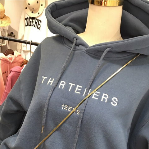 Letter Print Fall Winter High Quality Loose Casual Hoodies CODE: KAR1155