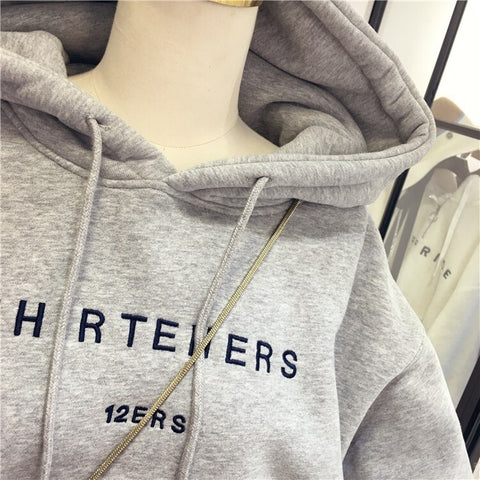 Letter Print Fall Winter High Quality Loose Casual Hoodies CODE: KAR1155