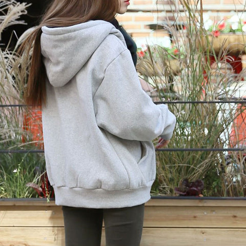 Zip Up Oversized Kangaroo Pocket Solid Plain Hoodie CODE: KAR1156