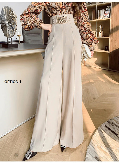 New Spring Casual Straight Loose, Thin And Long High-Waist Wide-Leg Pants CODE: KAR1160