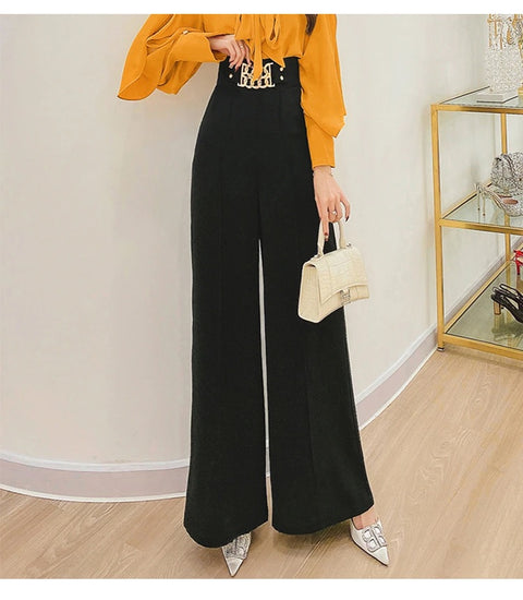 New Spring Casual Straight Loose, Thin And Long High-Waist Wide-Leg Pants CODE: KAR1160