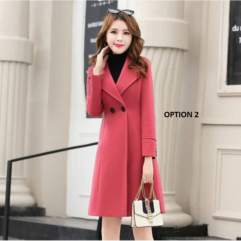 New Spring and Autumn Woolen Long Large Size Coat CODE: KAR1165