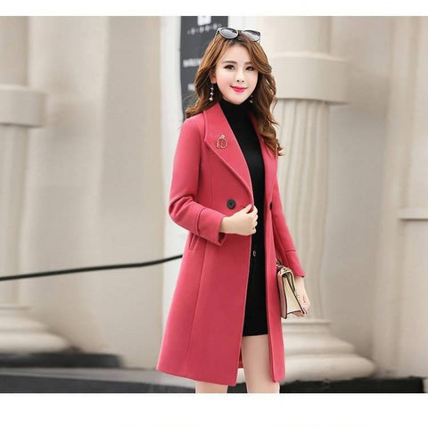 New Spring and Autumn Woolen Long Large Size Coat CODE: KAR1165
