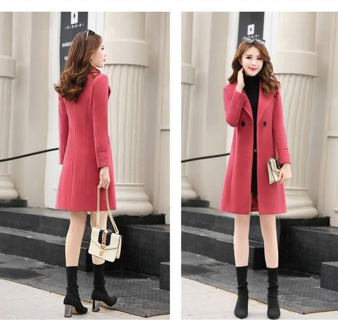 New Spring and Autumn Woolen Long Large Size Coat CODE: KAR1165