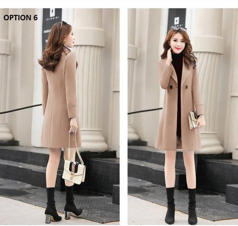 New Spring and Autumn Woolen Long Large Size Coat CODE: KAR1165