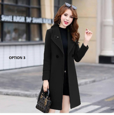 New Spring and Autumn Woolen Long Large Size Coat CODE: KAR1165