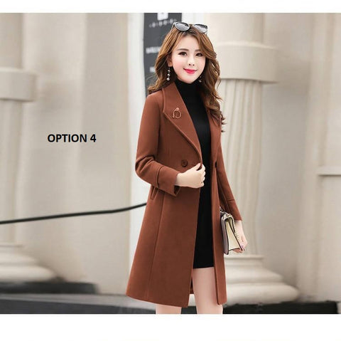 New Spring and Autumn Woolen Long Large Size Coat CODE: KAR1165