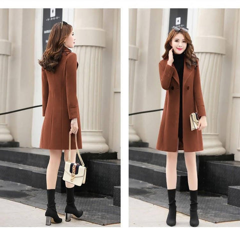 New Spring and Autumn Woolen Long Large Size Coat CODE: KAR1165