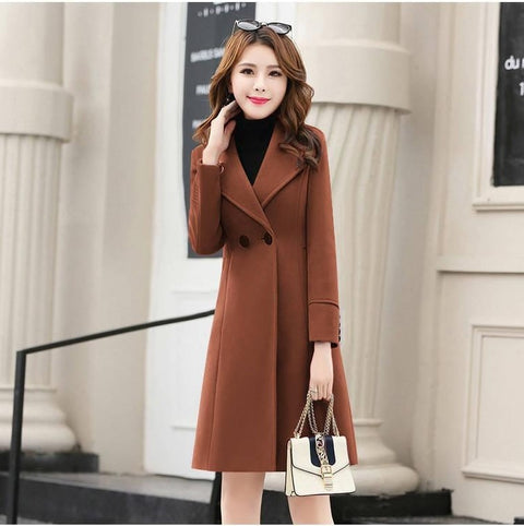 New Spring and Autumn Woolen Long Large Size Coat CODE: KAR1165