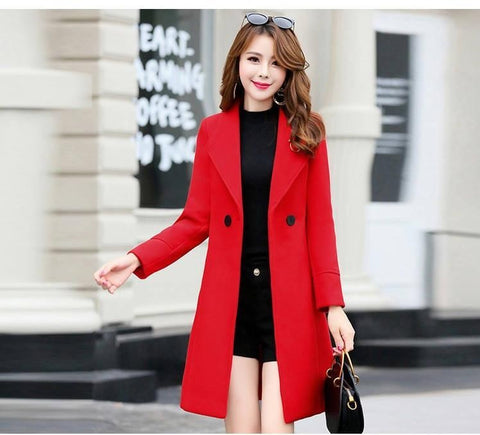 New Spring and Autumn Woolen Long Large Size Coat CODE: KAR1165