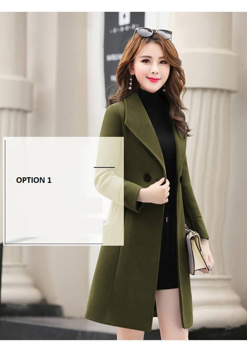 New Spring and Autumn Woolen Long Large Size Coat CODE: KAR1165